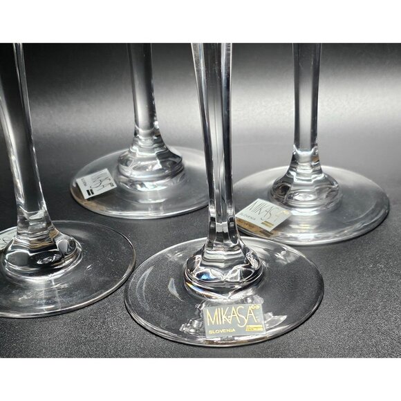 4 Mikasa Bacchus Champagne Flutes 10.7" fine crystal grape vine cut glass elegan - Picture 5 of 10